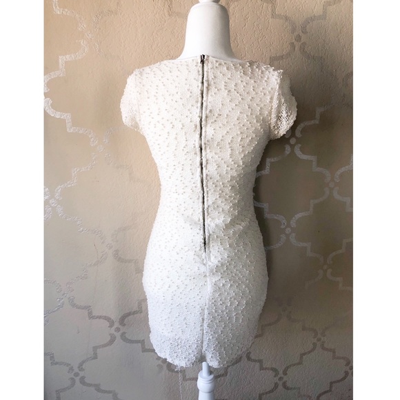 Elegant Vintage style dress pearl white sequence S - Picture 2 of 3